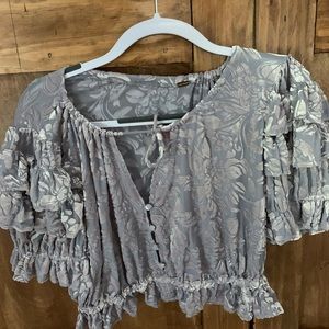 Free people cropped velvet top